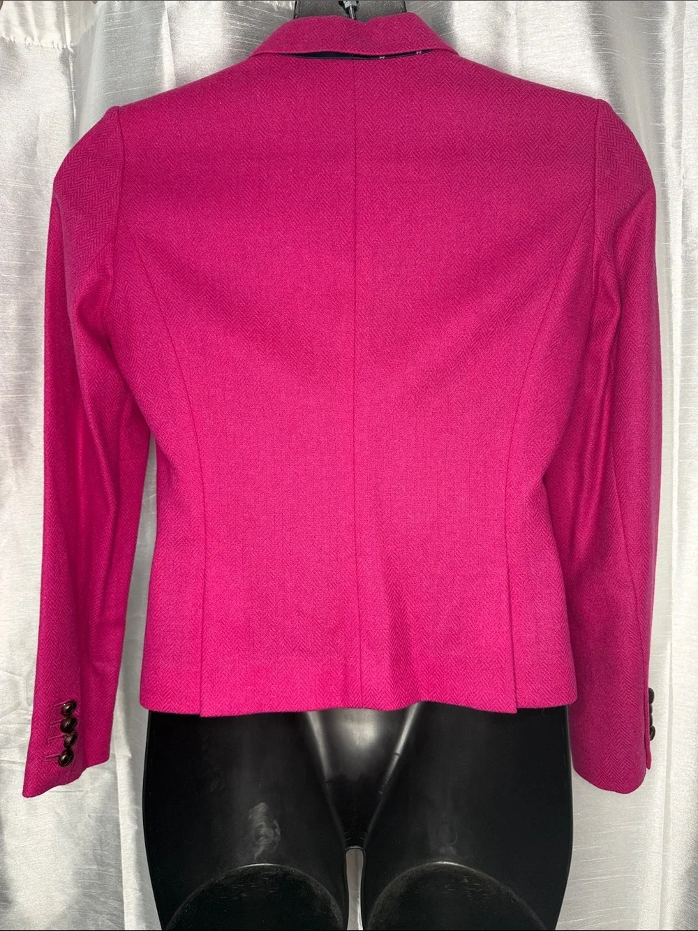 J Crew Robert Noble Scottish Wool Blazer Hot Pink Original Garment Bag Womens 10